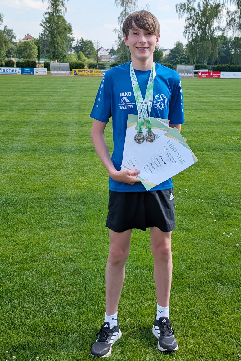 Landesmeisterschaften Leichtathletik in Mittweida mit Hugo Heilmann vom Frohburger Turnverein e.V.